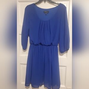 BCX Cobalt Blue 3/4 Sleeve Dress